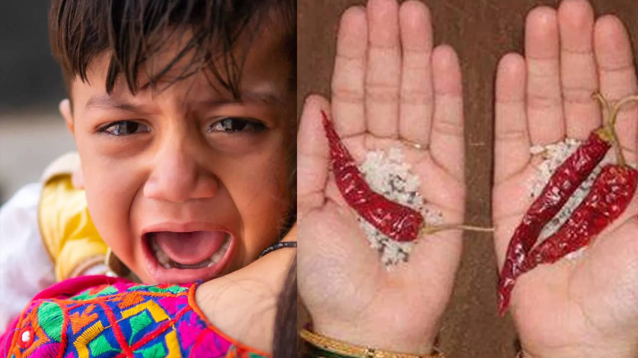 తల్లి చీర కొంగుతో పిల్లలకు దిష్టి తీయడం మరో సాధారణ ఆచారం. ఇది తల్లి ప్రేమ, రక్షణకు ప్రతీకగా భావించబడుతుంది. అలాగే కొందరు చీపురు లేదా కొద్దిగా జుట్టును ఉపయోగించి కూడా దిష్టి తీస్తుంటారు. ప్రాంతాన్ని బట్టి, కుటుంబ సంప్రదాయాలను బట్టి ఈ పద్ధతుల్లో మార్పులు కనిపిస్తాయి.
