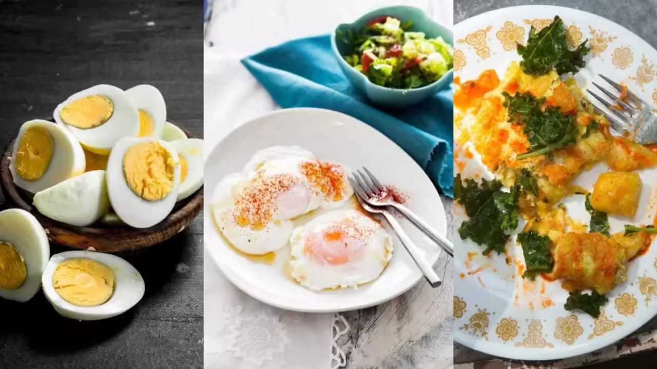 ఆమ్లెట్ (Omelette) - ఇలా తింటేనే మేలు: సాధారణంగా ఆమ్లెట్ వేసేటప్పుడు నూనె లేదా వెన్న (Butter) ఎక్కువగా వాడుతుంటారు. దీనివల్ల గుడ్డులోని క్యాలరీల సంఖ్య, శాచురేటెడ్ ఫ్యాట్ విపరీతంగా పెరిగిపోతాయి. ఇది బరువు తగ్గడానికి బదులు బరువు పెరగడానికి కారణమవ్వచ్చు. అయితే, ఆమ్లెట్‌ను బరువు తగ్గేలా మార్చుకోవచ్చు. నూనెకు బదులు కొద్దిగా ఒలివ్ ఆయిల్ లేదా నెయ్యి వాడాలి. అందులో ఉల్లిపాయలు, పాలకూర, టొమాటో, క్యాప్సికమ్ వంటి కూరగాయలు ఎక్కువగా వేసుకుని వెజిటబుల్ ఆమ్లెట్ లాగా తింటే ఫైబర్, విటమిన్లు కలిసి అంది బరువు తగ్గడానికి దోహదపడతాయి.