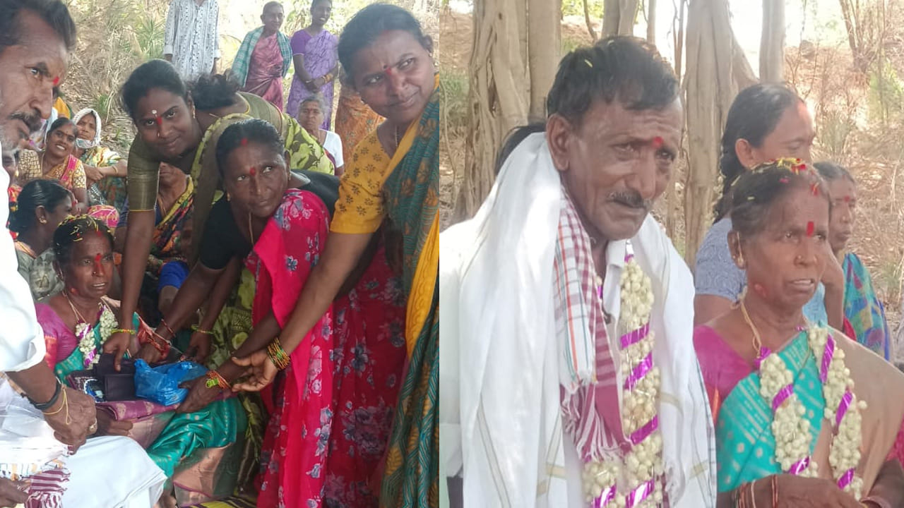 జయమ్మ, సోమయ్య దంపతులు ప్రతిరోజూ ఇతర కూలీలతో కలిసి ఉపాధి హామీ పనులకు వెళ్తుంటారు. ఈ క్రమంలోనే సోమయ్యకు 60 ఏళ్లు నిండడంతో, తమతో పాటు ప్రతిరోజూ చెమటోడ్చే తోటి కూలీల సమక్షంలోనే ఈ వేడుక నిర్వహించారు..నూతన వస్త్రాలతో కూలీ పనికి వచ్చిన దంపతులను తోటి ఉపాధి హామీ కూలీలందరూ కలిసి ఈ దంపతులను ఒకచోట కూర్చోబెట్టి, పూలమాలలు వేసి ఘనంగా సన్మానించారు.షష్టిపూర్తి సందర్భంగా దంపతులు తోటి కూలీలకు మిఠాయిలు తినిపించి తమ సంతోషాన్ని పంచుకున్నారు. కూలీలందరూ ఆ దంపతులు నూరేళ్లు ఆయురారోగ్యాలతో వర్ధిల్లాలని మనస్ఫూర్తిగా దీవెనలు అందించారు.