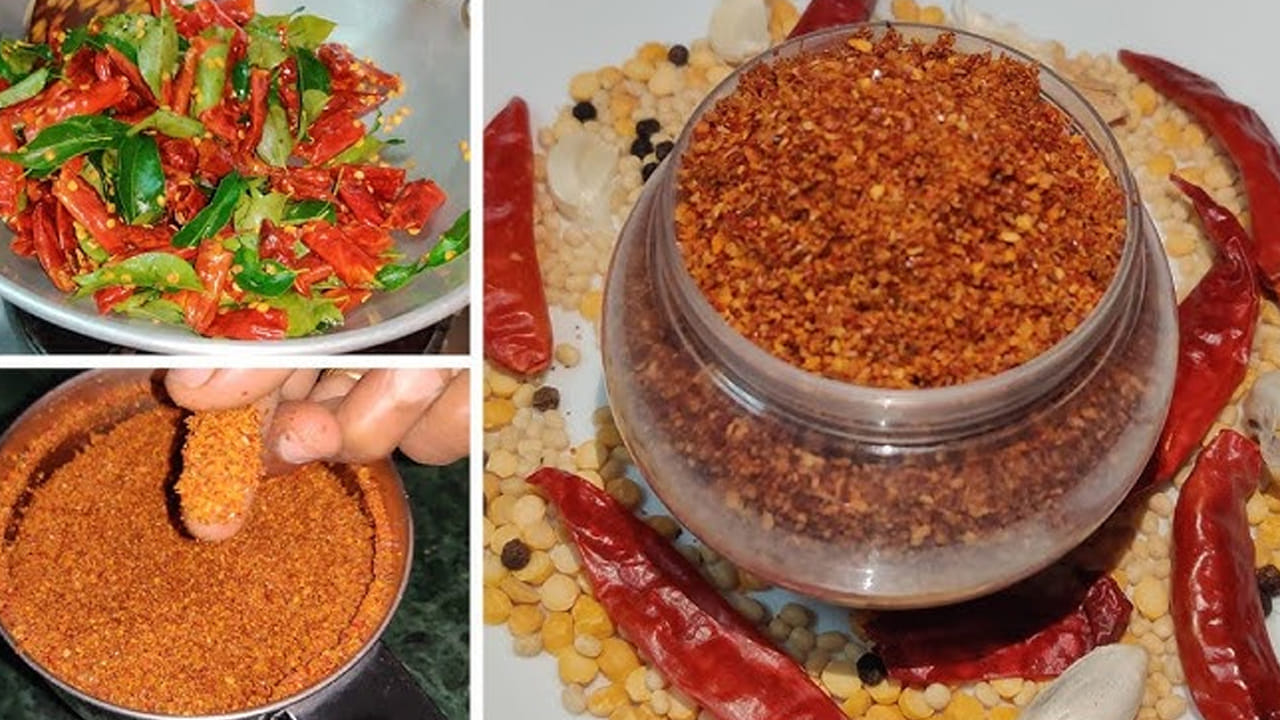 
ఎండు మిర్చి కారంపొడికి కావలసిన పదార్థాలు: 250 గ్రాములు ఎండు మిర్చి,  పావు కప్పు శనగపప్పు , రెండు టేబుల్ స్పూన్స్  ధనియాలు, ఒక టేబుల్ స్పూన్ జీలకర్ర, మూడు టేబుల్ స్పూన్స్ మిరియాలు, 10 వెల్లుల్లి రెబ్బలు ,  ఒక టేబుల్  స్పూన్ కరివేపాకు ఆకులు, నిమ్మకాయ సైజంత  చింతపండు , రుచికి సరిపడా ఉప్పును తీసుకోవాలి.

