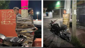బ్యాట్‌మ్యాన్‌లా దొంగల వేట,పట్టుకుని స్తంభాలకు కట్టేస్తున్న హీరో?