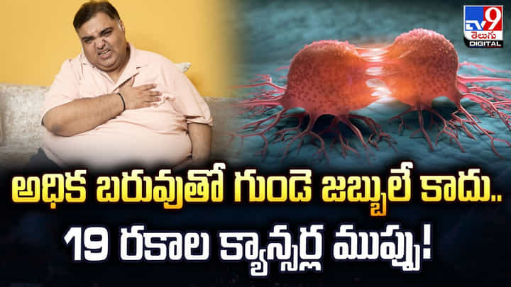 అధిక బరువుతో గుండె జబ్బులే కాదు.. 19 రకాల క్యాన్సర్ల ముప్పు! అధిక బరువుతో గుండె జబ్బులే కాదు.. 19 రకాల క్యాన్సర్ల ముప్పు!