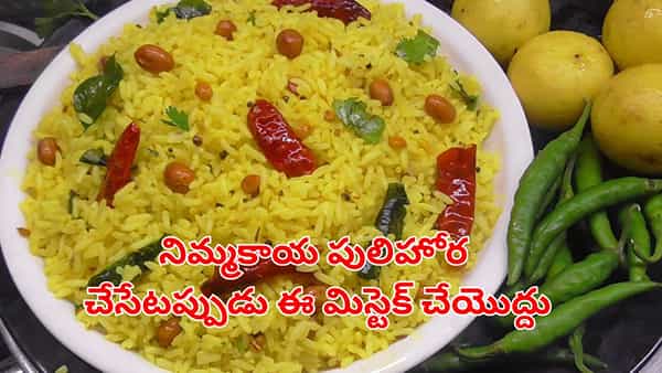 అందరూ చేసే మిస్టెక్ మీరు చేయొద్దు.. నిమ్మకాయ పులిహోర పుల్లంగా, కారంగా రావాలంటే.. సింపుల్గా ఇలా చేయండి..