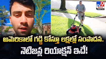 అమెరికాలో గడ్డి కోస్తూ లక్షల్లో సంపాదన.. నెటిజన్ల రియాక్షన్‌ ఇదే!