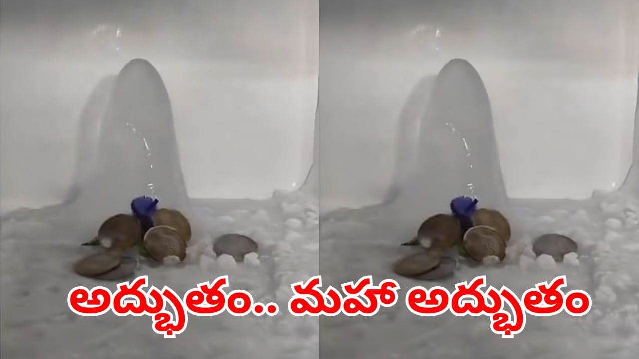 Viral Video: అద్భుతం.. మహా అద్భుతం.. ఇంట్లో వెలసిన మంచు శివలింగం! ఇదిగో వీడియో..