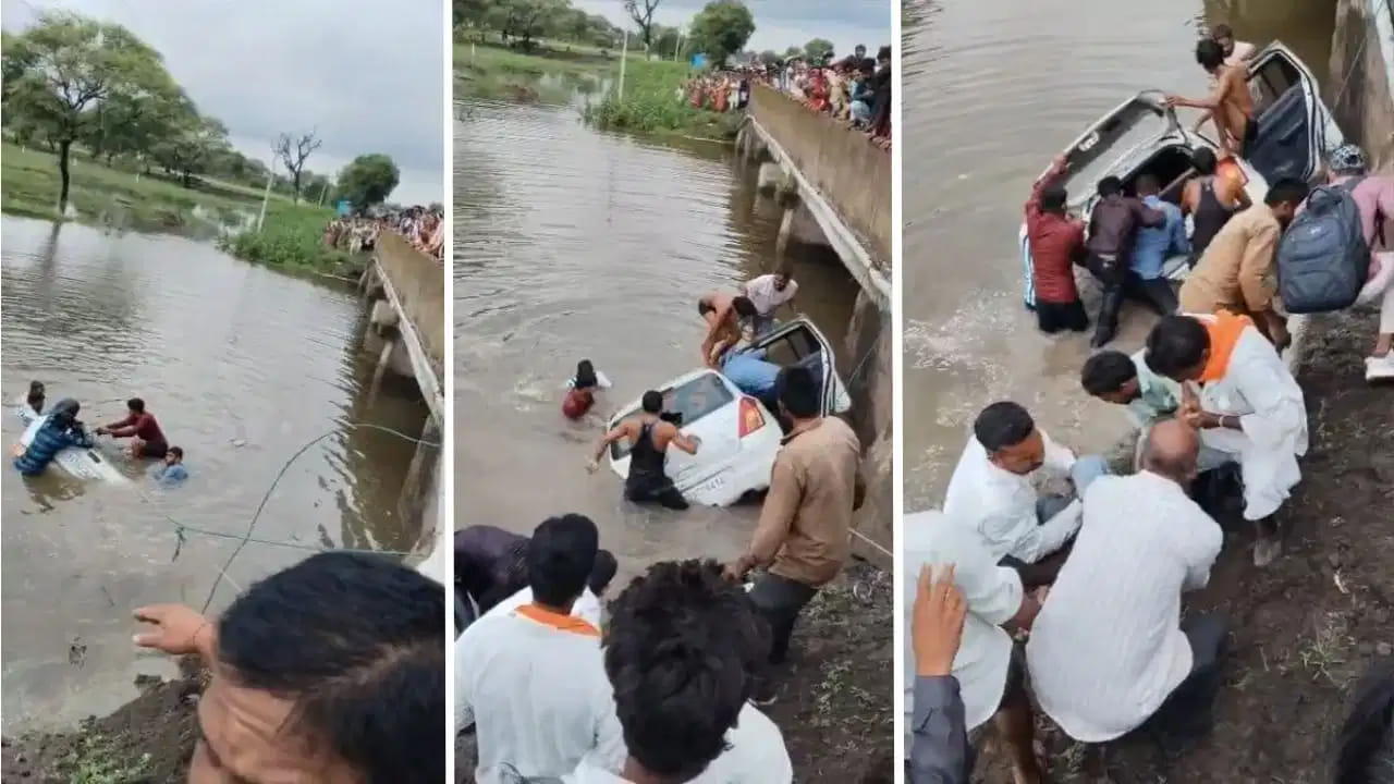 ఘోర రోడ్డు ప్రమాదం.. చెరువులోకి దూసుకెళ్లిన కారు.. ఐదుగురు దుర్మరణం