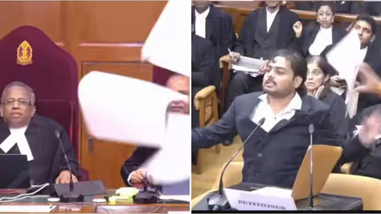 సుప్రీంకోర్టులో ఊహించని ఘటన.. జడ్జిలపైకి పేపర్లు విసిరి, దుర్భాషలాడిన పిటిషనర్..!
