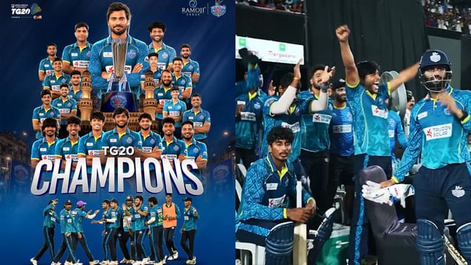 ఖమ్మంపై ఘన విజయం.. తొలి టీజీ20 ట్రోఫీ పట్టేసిన హైదరాబాద్..!