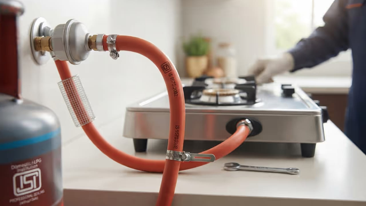 LPG Gas Pipe: వంటగ్యాస్ సిలిండర్ను స్టవ్తో అనుసంధానించే అత్యంత ముఖ్యమైన సాధనం హోస్ పైపు. ఇది రబ్బరు లేదా రబ్బరు వంటి పదార్థాలతో తయారు చేయబడి, గ్యాస్ను సురక్షితంగా స్టవ్కు చేరవేసే పనిని చేస్తుంది. దీని సరైన పనితీరే వంటగదిలో మన భద్రతకు పునాది. ఒక చిన్న పగులు లేదా దెబ్బతిన్న భాగం పెద్ద ప్రమాదాలకు కారణం కావచ్చు. అందువల్ల ప్రతి ఒక్కరూ ఈ హోస్ పైపు ప్రాముఖ్యత గురించి తెలుసుకోవాలి. ఇది ప్రతి కుటుంబ భద్రతకు చాలా ముఖ్యం.