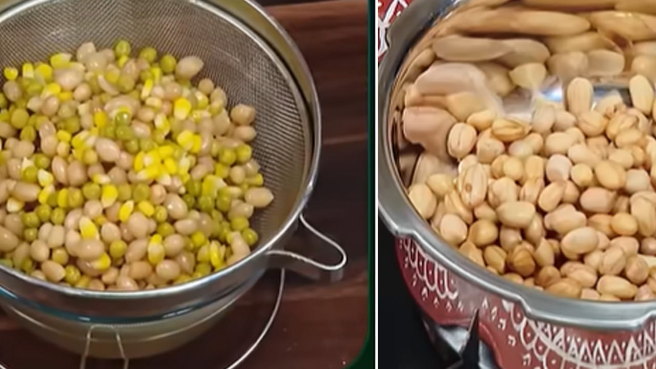 ప్రోటీన్ ఫుడ్ రెసిపీ:  ఒక కప్పు పల్లీలు, ఒక కప్పు ఎండు బఠాణీలు , ఒక కప్పు మొక్కజొన్న గింజలు, రెండు టేబుల్ స్పూన్స్ తేనె , ఒక టేబుల్ స్పూన్ నూనె లేదా నెయ్యి , అర టేబుల్ స్పూన్ ఆవాలు, అర టేబుల్ స్పూన్ జీలకర్ర , మూడు పచ్చిమిర్చి , నాలుగు కరివేపాకు ఆకులు, అర టేబుల్ స్పూన్ అల్లం తురుము , కొద్దిగా పసుపు,  రుచికి సరిపడా ఉప్పు , ఒక టేబుల్ స్పూన్ నిమ్మరసంను తీసుకోవాలి. 
