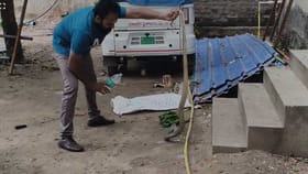 ఆలయం వద్ద 10 అడుగుల పాము..భయంతో భక్తుల పరుగులు