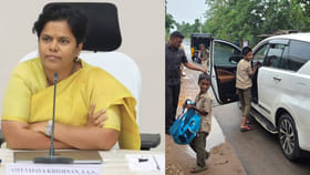 వర్షంలో చిక్కుకున్న విద్యార్థులకు అండగా నిలిచిన కలెక్టర్..