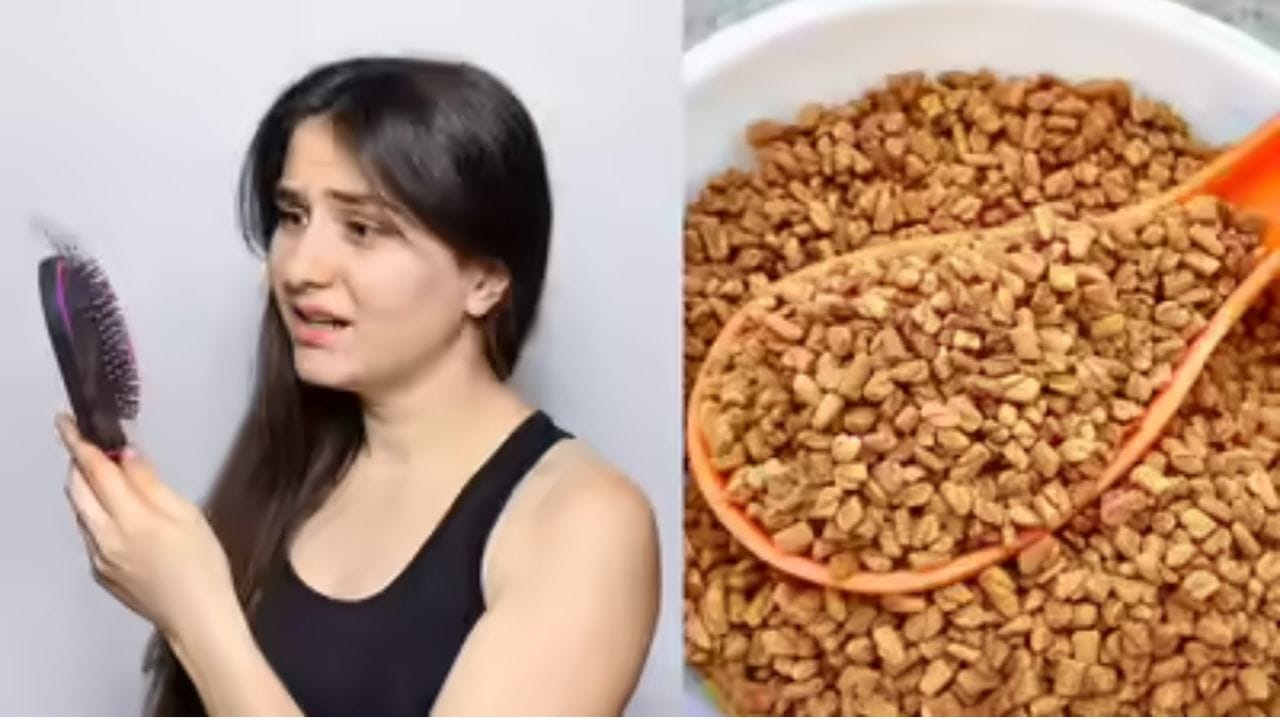 మెంతులు: జుట్టు రాలడాన్ని తగ్గించి జుట్టు పెరుగుదలను పెంచడంలో మెంతులు చాలా ప్రభావవంతంగా పనిచేస్తాయి. వీటిలో ఐరన్, ప్రొటీన్, అనేక ముఖ్యమైన యాంటీఆక్సిడెంట్లు ఉంటాయి. ఇవి జుట్టు కుదుళ్లను దృఢంగా మార్చడానికి, జుట్టు రాలడాన్ని తగ్గించడానికి సహాయపడతాయి. స్కాల్ప్ ని ఆరోగ్యంగా ఉంచి, జుట్టు వేగంగా పెరగడానికి అనుకూలమైన వాతావరణాన్ని అందిస్తాయి.
