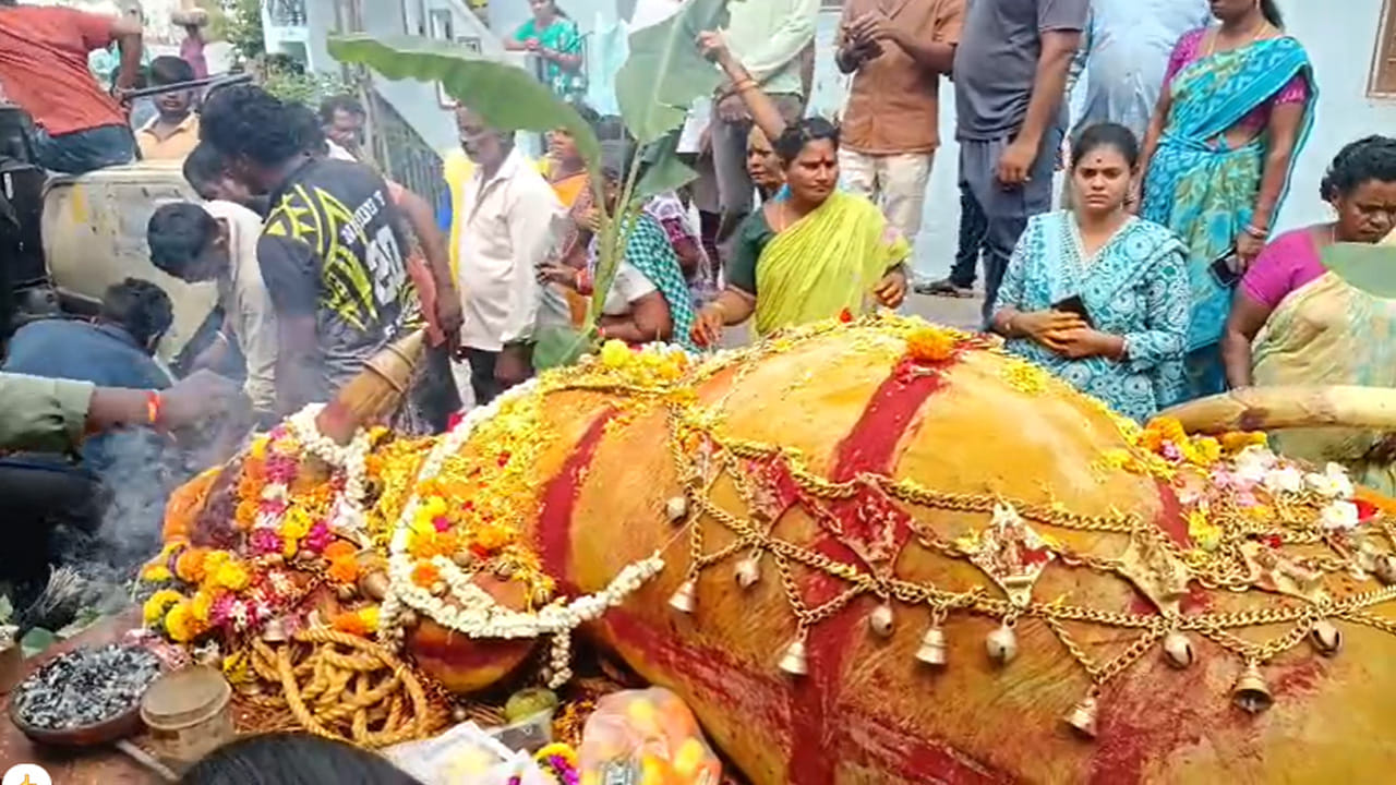 విజయనగరం జిల్లా శృంగవరపుకోట పట్టణంలో స్థానికుల భక్తి విశ్వాసాలకు ప్రతీకగా నిలిచిన తోమడపు ఎద్దుకు సోమవారం ఘనంగా అంతిమ యాత్ర నిర్వహించారు. సింహాద్రి అప్పన్న స్వామి స్వరూపంగా భావించి ఎన్నో సంవత్సరాలుగా పూజలు అందుకున్న ఈ ఎద్దు మృతి చెందడంతో స్థానిక ప్రజలు, భక్తులు తీవ్ర విషాదంలో మునిగిపోయారు.