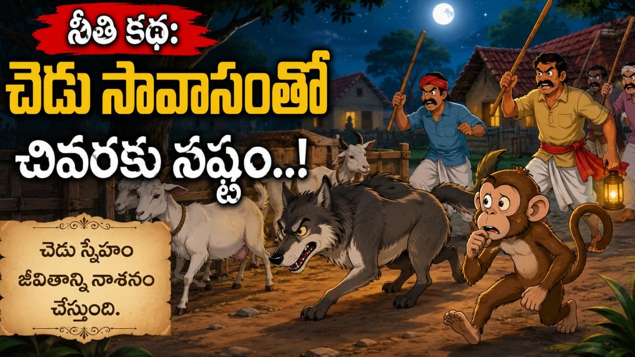 Moral Story: చెడు సావాసంతో ఎప్పటికైనా నష్టమే! కోతి - తోడేలు నీతి కథ