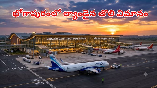 భోగాపురం ఎయిర్‌పోర్ట్‌కు తొలి షెడ్యూల్డ్ విమానం..