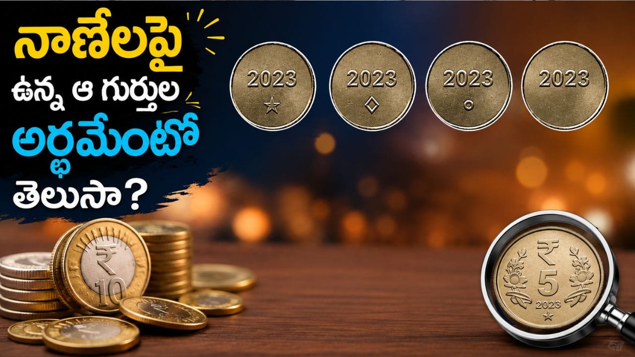 నాణేలపై ఉన్న ఆ గుర్తులకు అర్థమేంటి? 99 శాతం మందికి తెలియని విషయం