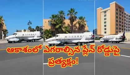 ఆకాశంలో ఎగరాల్సిన ప్లేన్ రోడ్డుపై ప్రత్యక్షం..రయ్‌మంటూ దూసుకెళ్లి