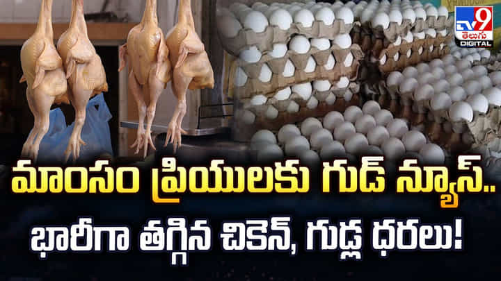 మాంసం ప్రియులకు గుడ్ న్యూస్.. భారీగా తగ్గిన చికెన్, గుడ్ల ధరలు! మాంసం ప్రియులకు గుడ్ న్యూస్.. భారీగా తగ్గిన చికెన్, గుడ్ల ధరలు!