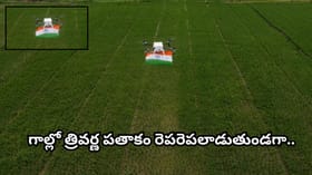 ఆహా..! పచ్చని పొలాల్లో మువ్వన్నెల జెండా.. డ్రోన్‌తో వినూత్న దేశ..