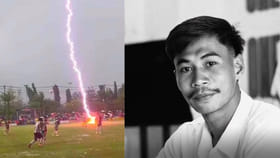 ఫుట్ బాల్ మ్యాచ్ జరుగుతుండగా గ్రౌండ్‌లో పడ్డ పిడుగు..