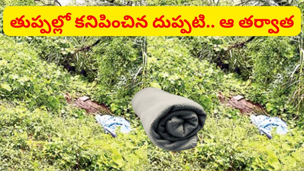 Andhra: రోడ్డు పక్కన తుప్పల్లో కనిపించిన దుప్పటి.. ఏంటా అని దగ్గరకెళ్లి చూస్తే..