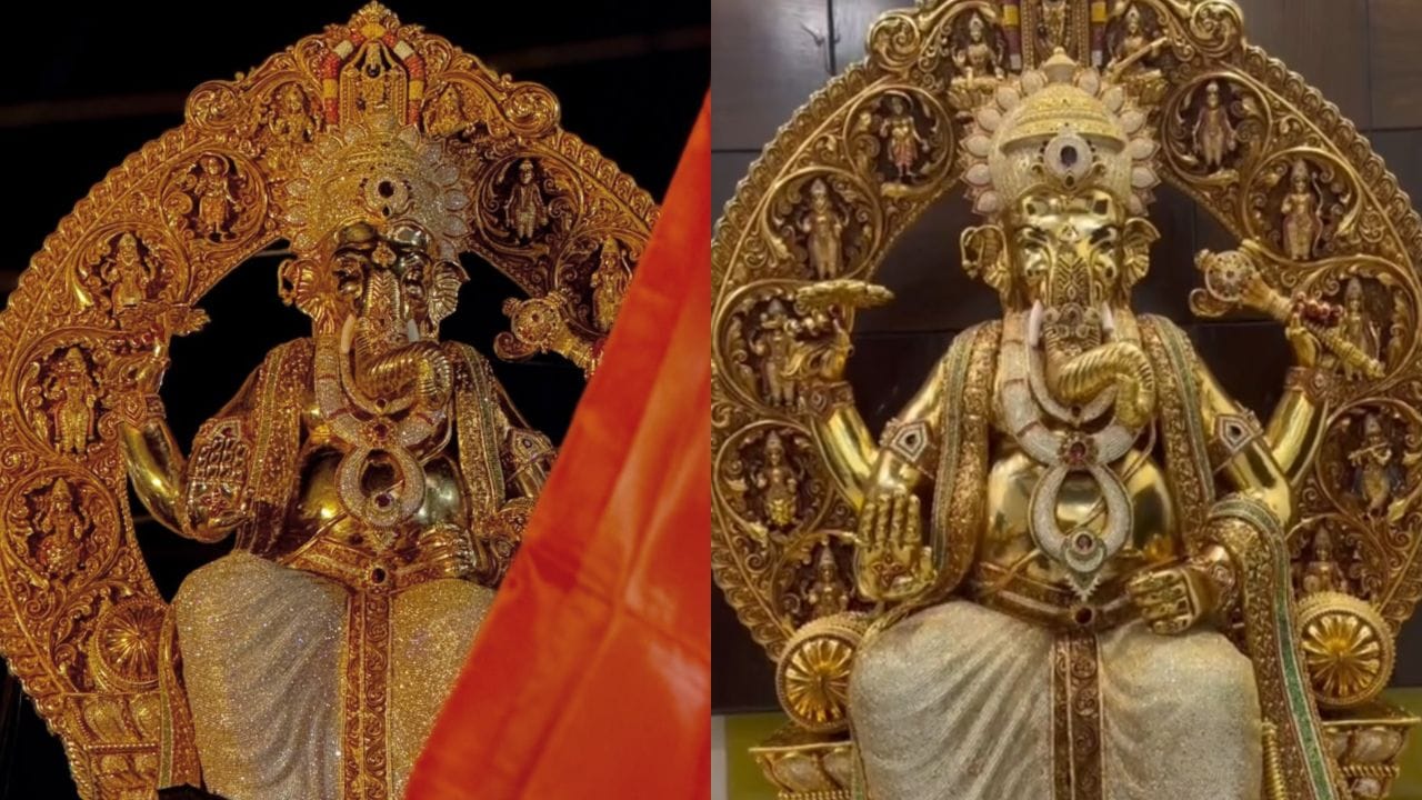 కళ్లుచెదిరిపోయేలా ఉంది బ్రో.. 48 కేజీల బంగారం, 3.83 లక్షల డైమండ్స్తో తయారైన గణపతి!