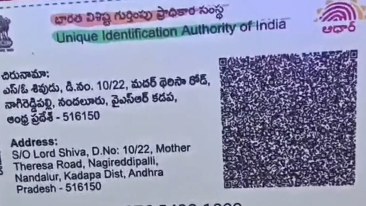 గణపయ్యకు ఆధార్ కార్డు పాన్ కార్డు తయారు చేశారు. పేరు గణేష్ తండ్రి పేరు శివుడు చిరునామావద్ద చిరునామా కూడా కైలాసం కాకుండా మదర్ తెరిసా వీధి నాగిరెడ్డిపల్లి పంచాయతీ నందలూరు మండలం అంటూ ఏకంగా అడ్రస్ క్రియేట్ చేశారు.