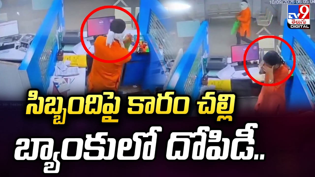 సిబ్బందిపై కారం చల్లి బ్యాంకులో దోపిడీ..
