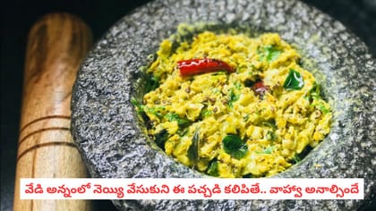 వేడి అన్నంలో నెయ్యి వేసుకుని ఈ పచ్చడి కలిపితే.. వాహ్వా అనాల్సిందే