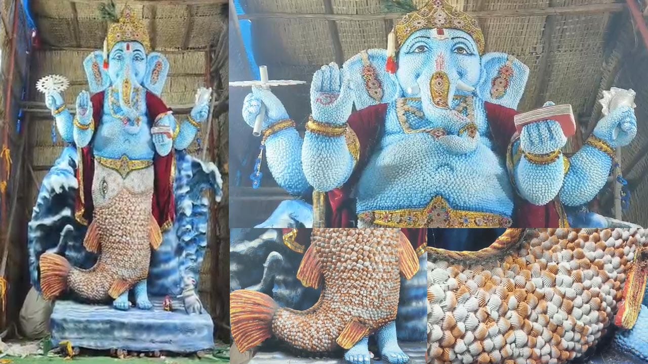 2 నెలల శ్రమ.. రూ.5 లక్షల ఖర్చు.. ఆ ఊరిలో మత్స్యావతారంలో కొలువుదీరిన గణనాథుడు!
