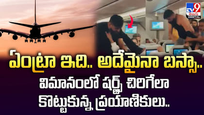 విమానంలో షర్ట్స్‌ చిరిగేలా కొట్టుకున్న ప్రయాణికులు..