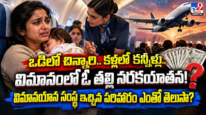 ఒడిలో చిన్నారి.. కళ్లలో కన్నీళ్లు.. విమానంలో తల్లి నరకయాతన..