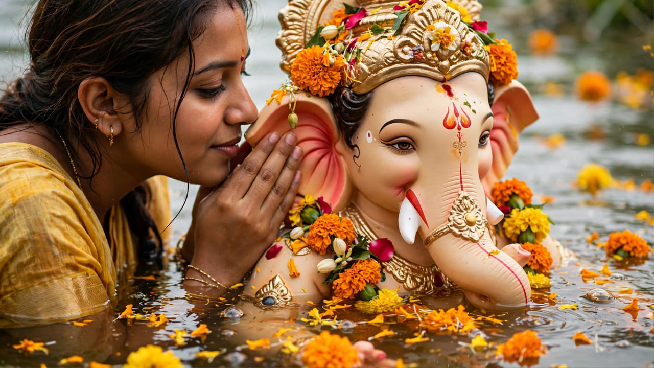 అయితే నిమజ్జనం చేసిన సమయంలో వినాయకుడి చెవిలో ఈ పదాలు చెబితే చాలు మీరు కోరుకున్న కోరికలు నెరవేరుతాయంట. ఇంతకీ అవి ఏవి అనుకుంటున్నారా. నిమజ్జనానికి తరలించే ముందు , వినాయకుడి ఎడమ చెవిలో మీ కోరికను చెప్పాలంట. కుడి చేతితో మీ నోటికి చేయి అడ్డు పెట్టి, మనసులో ఉన్నది గణేషుడికి చెప్పాలంట.
