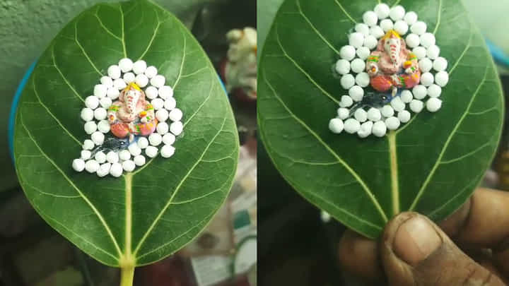 మర్రి ఆకుపై 2 సెం.మీ గణపయ్య.. మైక్రో ఆర్టిస్ట్ అద్భుతం! మర్రి ఆకుపై 2 సెం.మీ గణపయ్య.. మైక్రో ఆర్టిస్ట్ అద్భుతం!