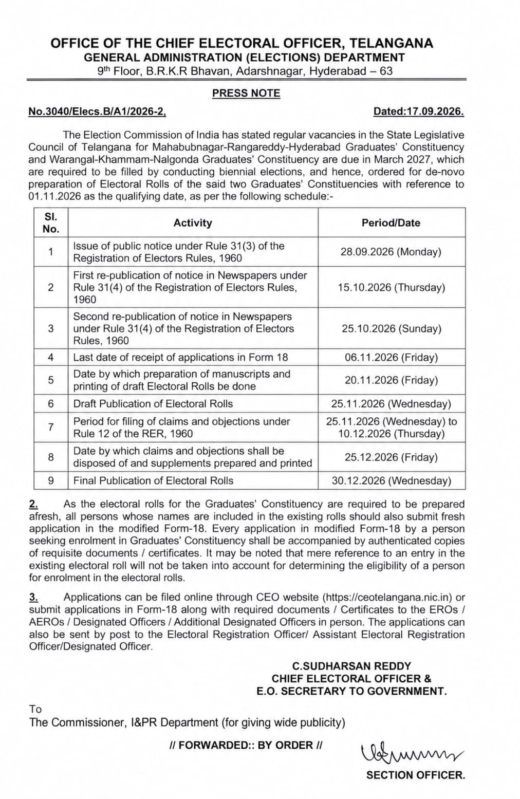 Graduates Voter Registration Notification