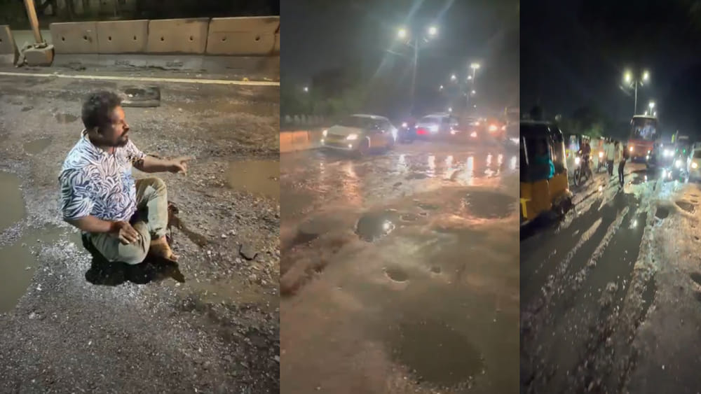 Hyderabad: గుంతలు.. బురద.. నరకాన్ని తలపిస్తున్న రోడ్లు.. బురదలో పొర్లుతూ వినూత్న నిరసన!