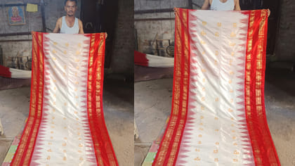 అద్భుత కళాఖండంగా మారిన తెలుగు అక్షరాల పట్టు చీర!