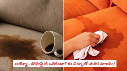 అయ్యో.. సోఫాపై టీ ఒలికిందా? ఈ చిట్కాతో మరక మాయం!