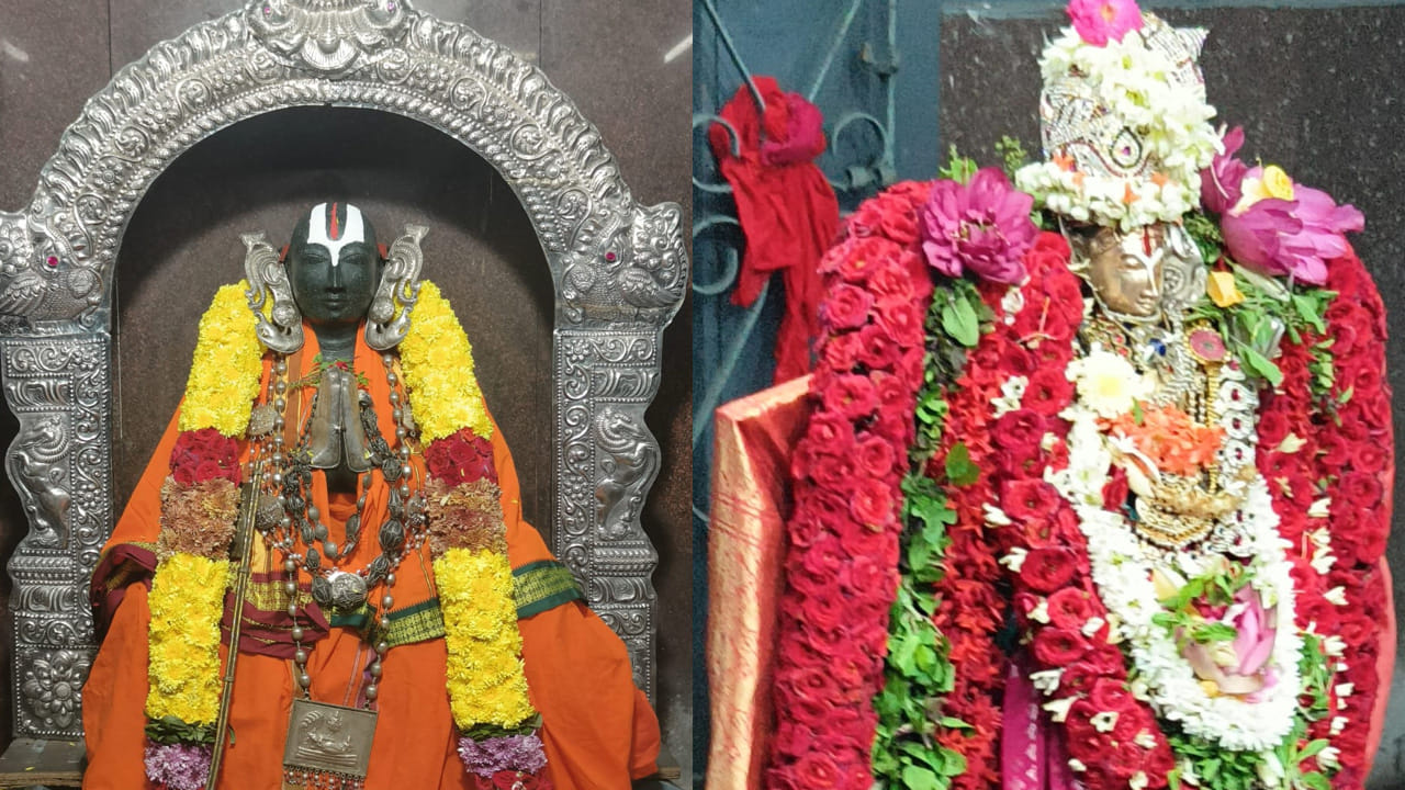 శ్రీపెరుంబూదూర్లో రెండేళ్ల తపస్సు.. ‘దస్రం’ లిఖిత గ్రంథం..కేవలం ఒక గుడి కట్టి విగ్రహాన్ని నిలపడం రమణప్ప నాయుడి లక్ష్యం కాదు. శ్రీపెరుంబూదూర్ సంప్రదాయం, నిత్యోత్సవాలు, పూజా కైంకర్యాలు ఇసుమంతైనా మారకుండా యథాతథంగా గోదావరి తీరాన ప్రతిష్ఠించాలనుకున్నారు. అందుకోసం ఆయన స్వయంగా శ్రీపెరుంబూదూర్ వెళ్లి సుమారు రెండేళ్ల పాటు అక్కడే మకాం వేశారు. అక్కడి పెద్దలు, అర్చకుల పర్యవేక్షణలో ప్రాతఃకాల ఆరాధన మొదలుకుని శయనోత్సవం దాకా జరిగే ప్రతి నిత్య, నైమిత్తిక విధులను క్షుణ్ణంగా పరిశీలించారు. ఆలయ నిర్వహణ విధివిధానాలన్నింటినీ ‘శ్రీపెరుంబూదూర్ దస్రం’ అనే విశిష్ట పీచు కాగిత గ్రంథంలో లిఖితపూర్వకంగా భద్రపరిచారు. ఈ నాటికీ ఆ సంప్రదాయ విధులే నరసాపురంలో శ్రద్ధగా కొనసాగుతున్నాయి.