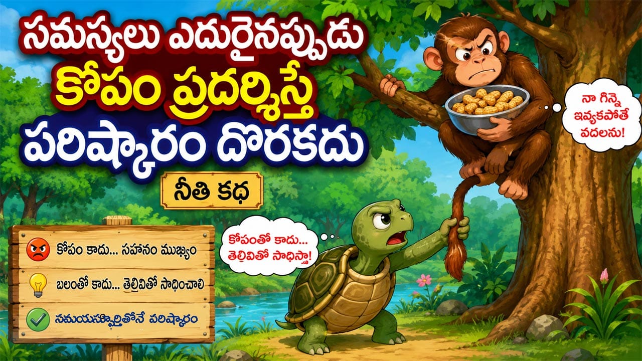 Moral Story: సమస్య ఎదురైనప్పుడు కోపం కాదు సమయస్పూర్తి అవసరం.. తాబేలు - కోతి కథ