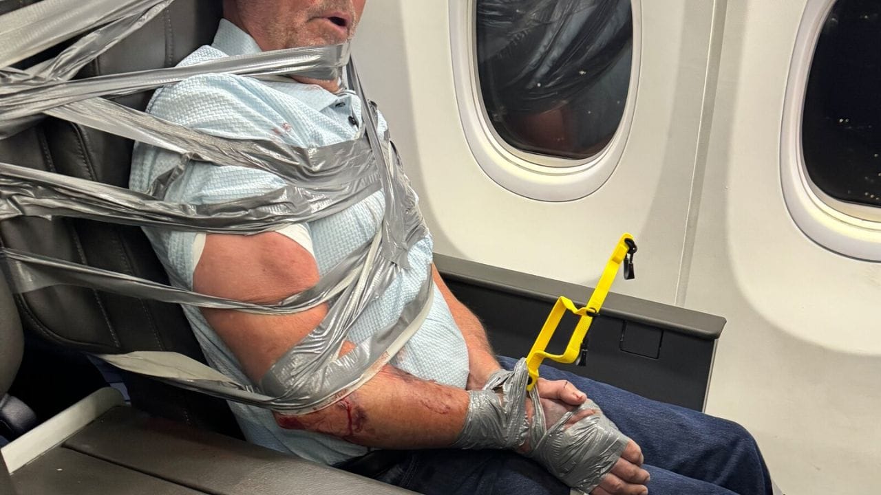 Us Passenger Duct Taped To Seat