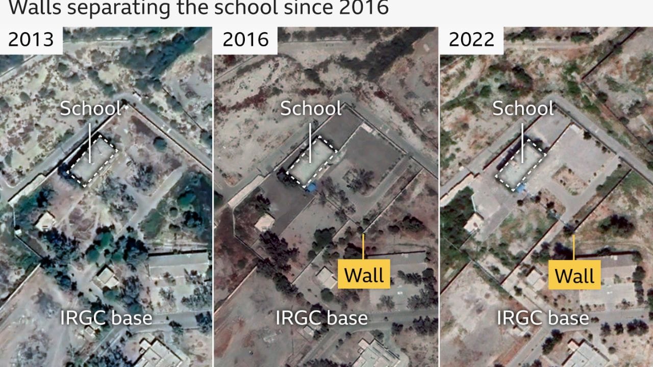 Walls Separate School Satellite Images