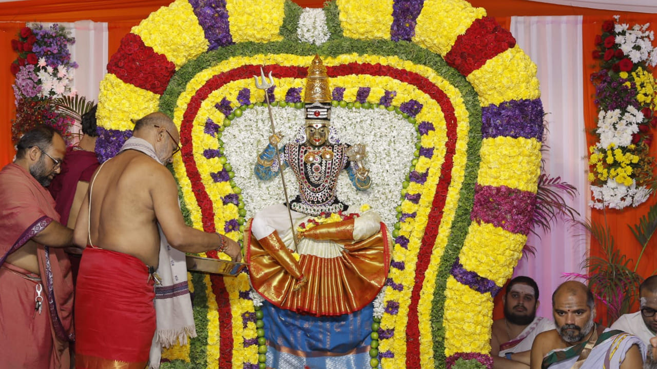 బిల్వాదళాలతో శాస్త్రోక్తంగా అర్చకులు వేదపండితులు వేదమంత్రాలతో మంగళవాయిద్యాల నడుమ సుగంధ ద్రవ్యాలతో ధూపదీప నైవేద్యాలతో పూజించి మంగళ హారతులిచ్చారు శ్రీ భ్రమరాంబికాదేవి శైలపుత్రీ అలంకారంలో అలానే మల్లికార్జునస్వామి అమ్మవారు భృంగివాహనంపై ఆశీనులను చేసి ప్రత్యేక పూజలు చేసి కర్పూరహారతులిచ్చరు.