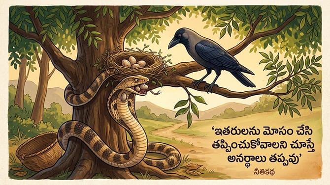 ఇతరులకు కీడు చేస్తే మనకే నష్టం.. కాకి, పాము కథ
