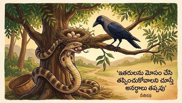 Moral Story: ఇతరులకు కీడు చేస్తే మనకే నష్టం.. కాకి, పాము కథ