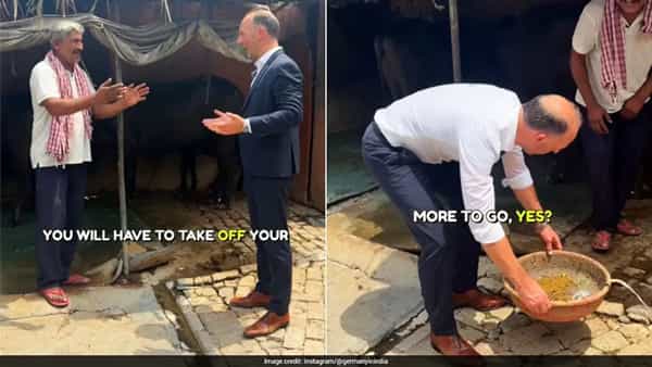 Viral Video: పేడ ఎత్తి.. మేత వేసి.. పల్లె జీవితాన్ని ఆస్వాదించిన జర్మన్ దౌత్యవేత్త