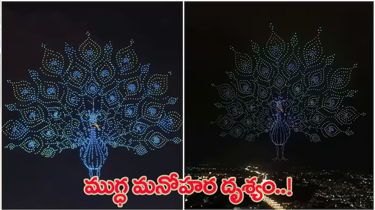 ఆకాశంలో నాట్యమాడిన నెమలి.. 3,473 డ్రోన్లతో మైసూరు దసరాకు గిన్నిస్ రికార్డు!