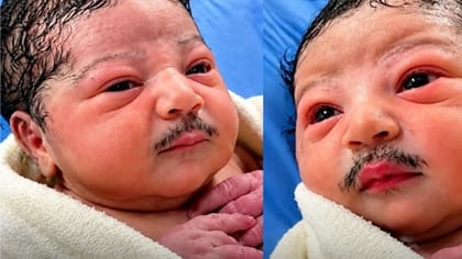 పుట్టుకతోనే మీసాలు, గడ్డం.. ఏఐ సృష్టి?