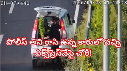 పోలీస్ అని రాసి ఉన్న కారులో వచ్చి ఎక్స్‌ప్రెస్‌వేపై ఏం చేశాడంటే..
